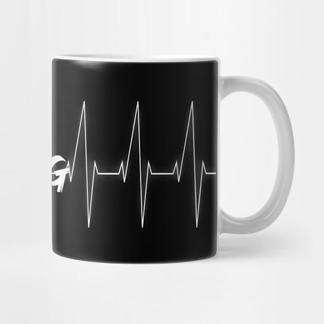 Heartbeat Dog Dog white - gift idea by Monstershirts